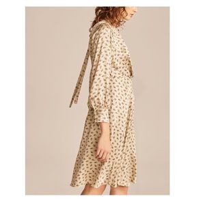 Rebecca Taylor Vintage Style Silk Dainty Floral Print A-Line Dress